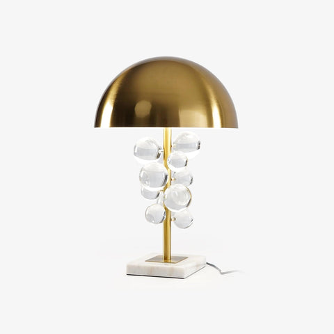 Table Lamp with Glass Sphere Details and Marble Base