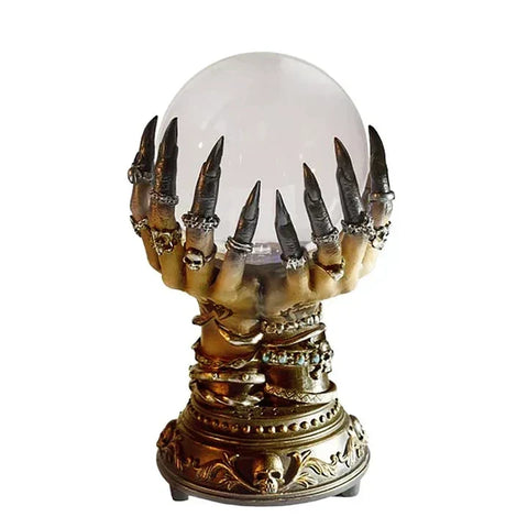 Gothic Plasma Globe Table Lamp with Sculpted Hand Base and Decorative Light Display
