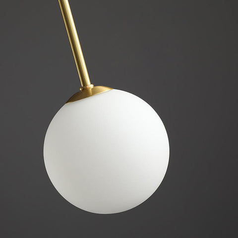 Sculptural Multi-Arm Chandelier with Opal Glass Globes