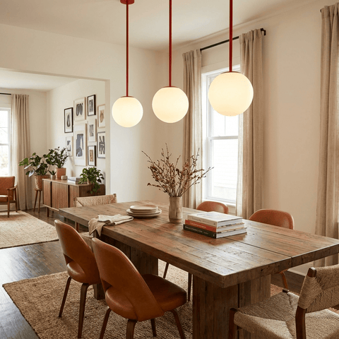 Sculptural Multi-Arm Chandelier with Opal Glass Globes