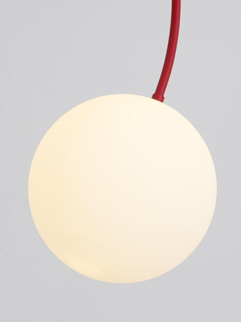Sculptural Multi-Arm Chandelier with Opal Glass Globes