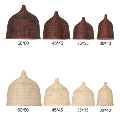 Tapered Rattan Basket Pendant Light