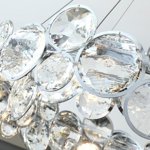 Glass Bubble Chandelier with Stainless Steel Frame
