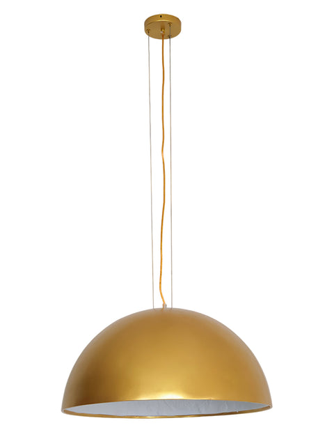 Pendant Light with Dome Shade and Sculpted Floral Interior