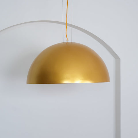 Pendant Light with Dome Shade and Sculpted Floral Interior