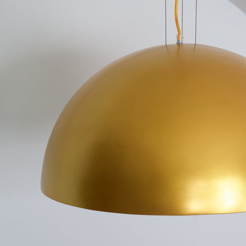 Pendant Light with Dome Shade and Sculpted Floral Interior