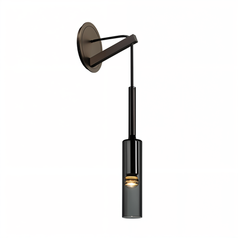 Slim Glass Wall Light with Metal Details and Modern Minimalist Design