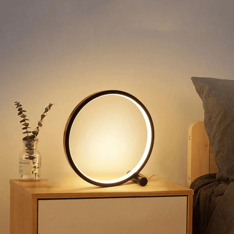 Minimalist Round LED Table Lamp with Touch Control and USB Power Supply