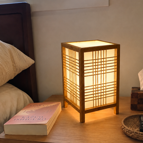 Japandi Table Lamp with Soft Bedroom Illumination