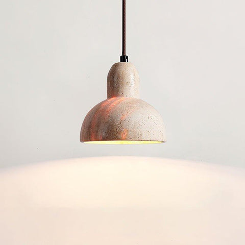 Travertine Pendant Light with Woven Texture