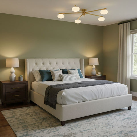 Jasper Low-Profile Ceiling Lamp with Opal Glass Globes