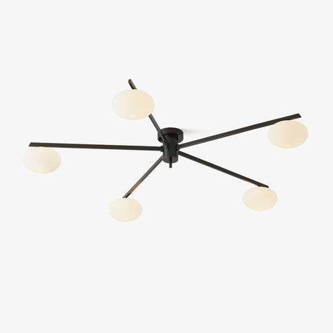 Jasper Low-Profile Ceiling Lamp with Opal Glass Globes