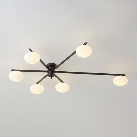 Jasper Low-Profile Ceiling Lamp with Opal Glass Globes