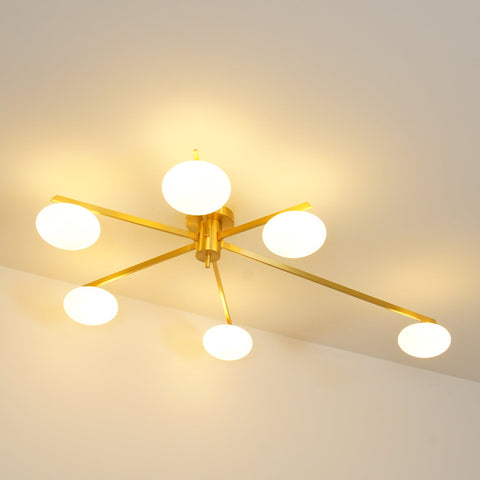 Jasper Low-Profile Ceiling Lamp with Opal Glass Globes