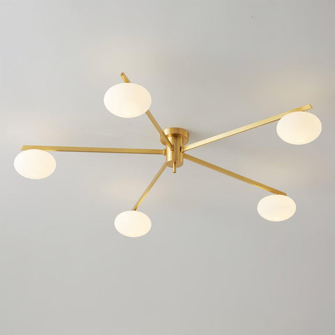 Jasper Low-Profile Ceiling Lamp with Opal Glass Globes
