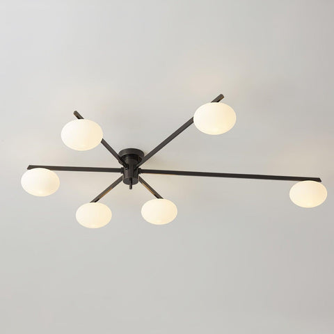 Jasper Low-Profile Ceiling Lamp with Opal Glass Globes