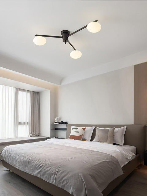 Jasper Low-Profile Ceiling Lamp with Opal Glass Globes