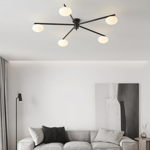 Jasper Low-Profile Ceiling Lamp with Opal Glass Globes