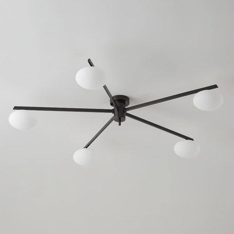 Jasper Low-Profile Ceiling Lamp with Opal Glass Globes