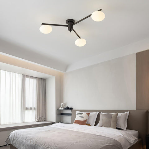 Jasper Low-Profile Ceiling Lamp with Opal Glass Globes