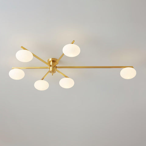Jasper Low-Profile Ceiling Lamp with Opal Glass Globes