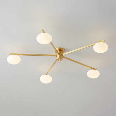 Jasper Low-Profile Ceiling Lamp with Opal Glass Globes