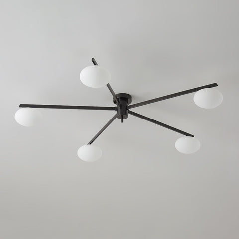 Jasper Low-Profile Ceiling Lamp with Opal Glass Globes