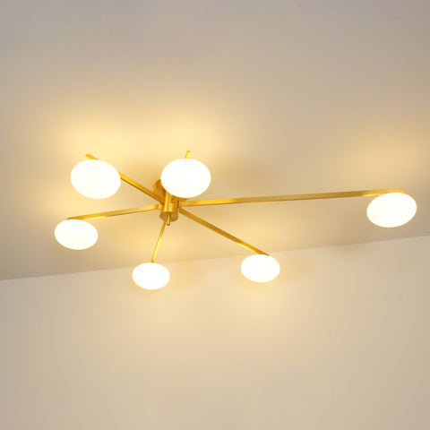 Jasper Low-Profile Ceiling Lamp with Opal Glass Globes
