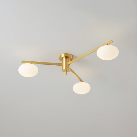 Jasper Low-Profile Ceiling Lamp with Opal Glass Globes