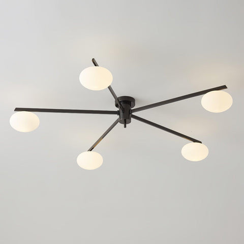 Jasper Low-Profile Ceiling Lamp with Opal Glass Globes