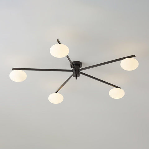 Jasper Low-Profile Ceiling Lamp with Opal Glass Globes