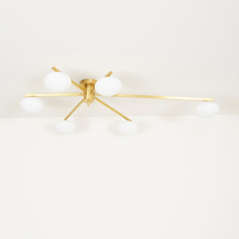 Jasper Low-Profile Ceiling Lamp with Opal Glass Globes