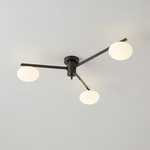 Jasper Low-Profile Ceiling Lamp with Opal Glass Globes
