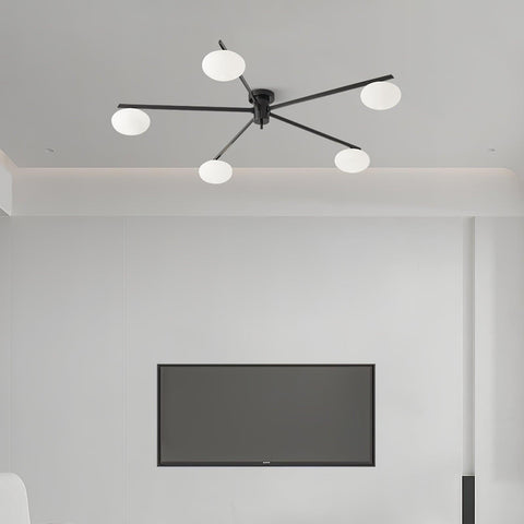 Jasper Low-Profile Ceiling Lamp with Opal Glass Globes