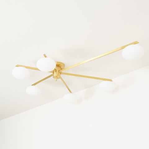 Jasper Low-Profile Ceiling Lamp with Opal Glass Globes