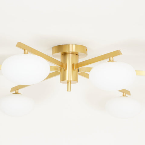 Jasper Low-Profile Ceiling Lamp with Opal Glass Globes