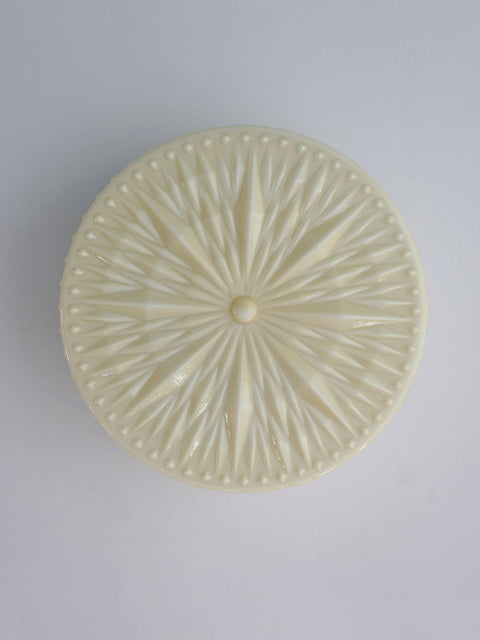 Ceiling Light with Textured Glass Drum Shade and Warm LED Light