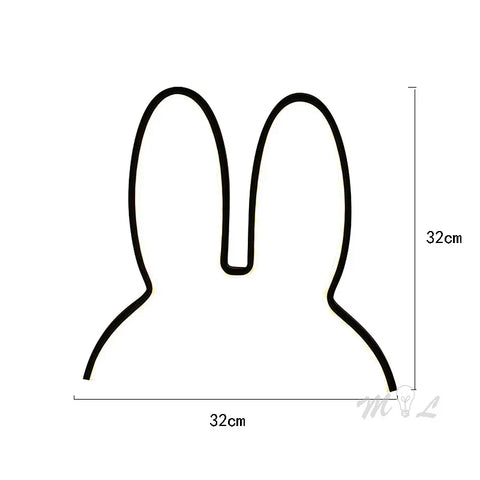 Bunny-Shaped LED Night Light with USB Power and Decorative Bedroom Design