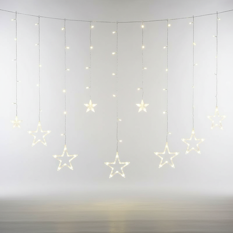 Star LED Curtain Lights with Button or Remote Control