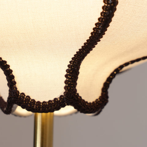Lantern Fabric Pendant Light with Sculptural Wood Accents