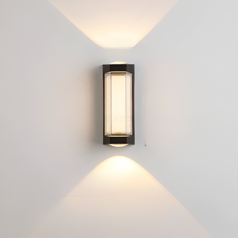 Rectangular LED Outdoor Wall Light with Up-and-Down Glow for Patios