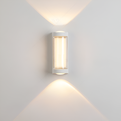 Rectangular LED Outdoor Wall Light with Up-and-Down Glow for Patios