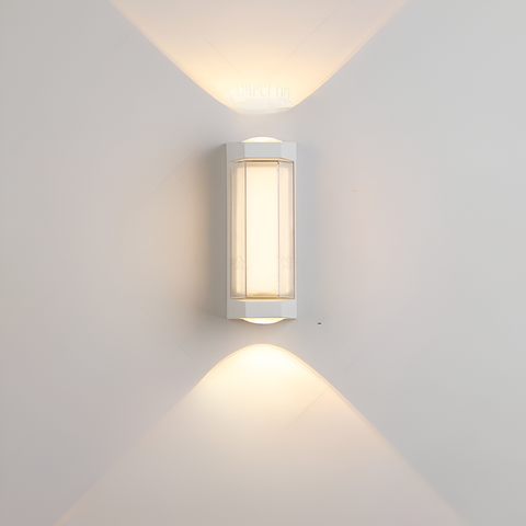Rectangular LED Outdoor Wall Light with Up-and-Down Glow for Patios