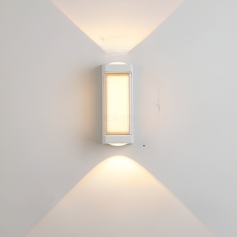 Rectangular LED Outdoor Wall Light with Up-and-Down Glow for Patios