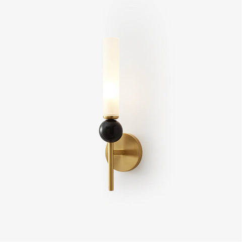 Brass Wall Sconce with Long Frosted Tube