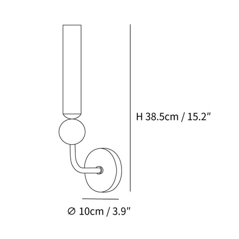 Brass Wall Sconce with Long Frosted Tube