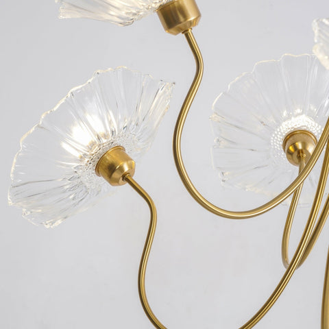 Glass Floral Chandelier with Sculpted Shades