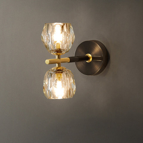 Copper Wall Sconce with Decorative Globe Shade