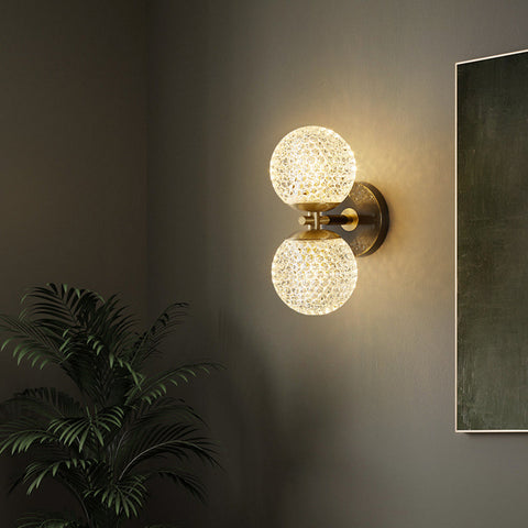 Copper Wall Sconce with Decorative Globe Shade