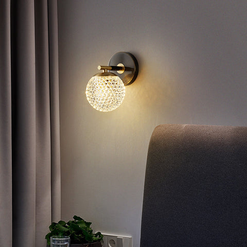 Copper Wall Sconce with Decorative Globe Shade